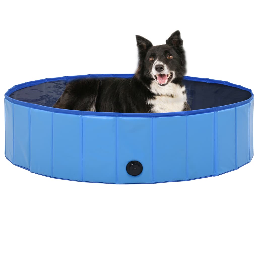 Piscina para cães dobrável 120x30 cm PVC azul