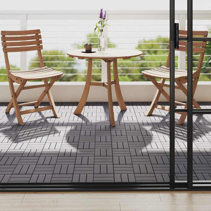 Ladrilhos de terraço 10 pcs 30x30 cm acácia maciça cinzento