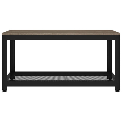 Mesa de centro 90x45x45 cm MDF e ferro cinzento e preto