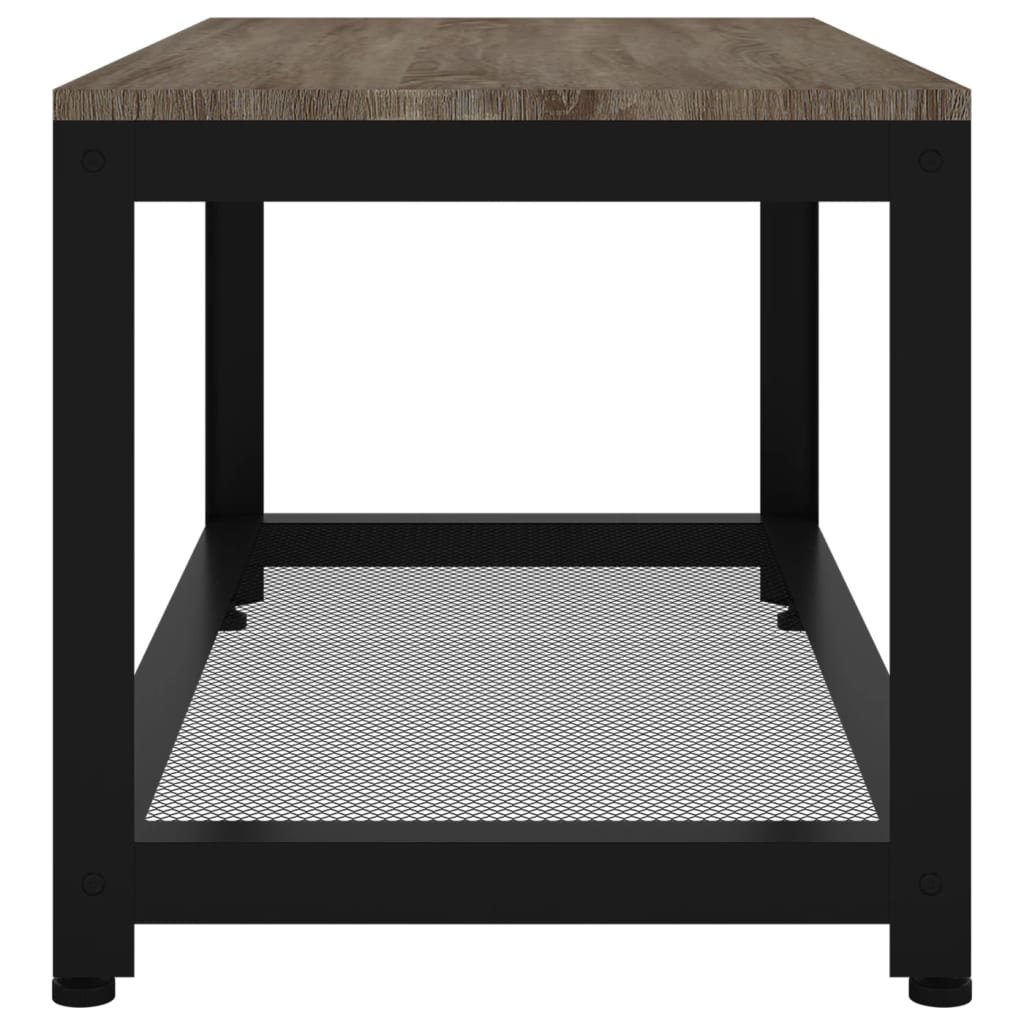 Mesa de centro 90x45x45 cm MDF e ferro cinzento e preto