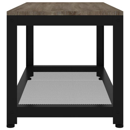 Mesa de centro 90x45x45 cm MDF e ferro cinzento e preto