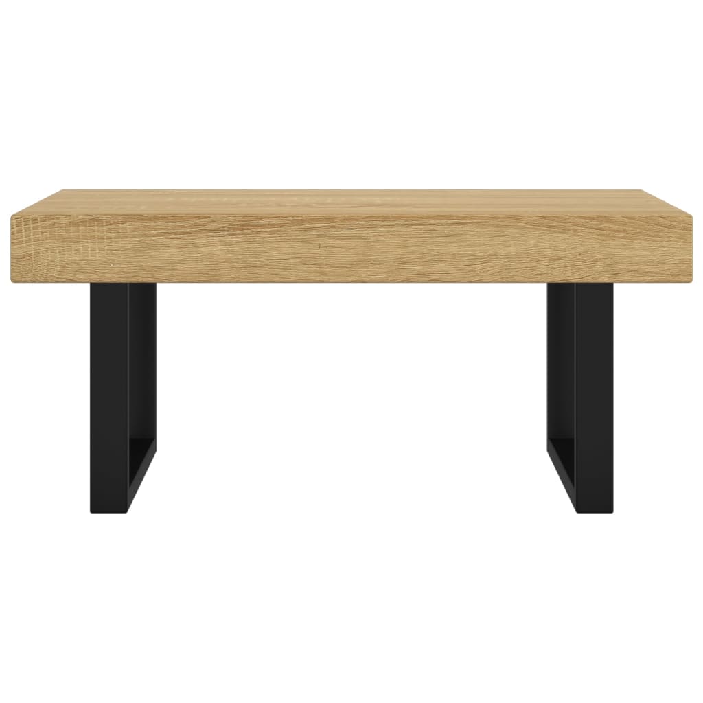 Mesa de centro 90x45x40 cm MDF e ferro castanho-claro e preto