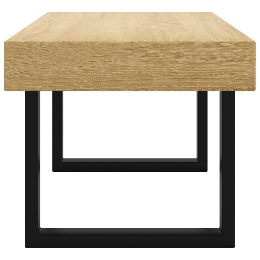 Mesa de centro 90x45x40 cm MDF e ferro castanho-claro e preto