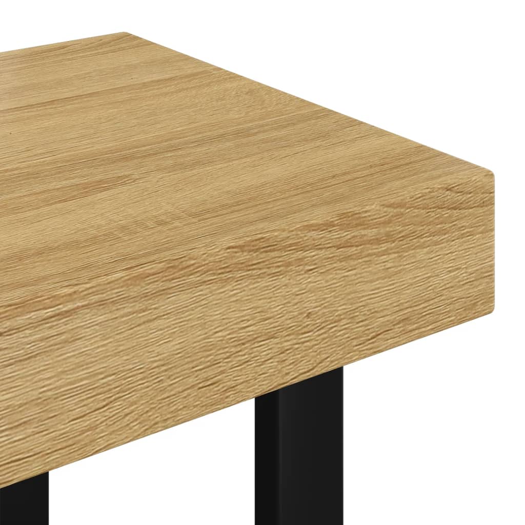 Mesa de centro 90x45x40 cm MDF e ferro castanho-claro e preto