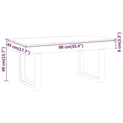 Mesa de centro 90x45x40 cm MDF e ferro castanho-claro e preto