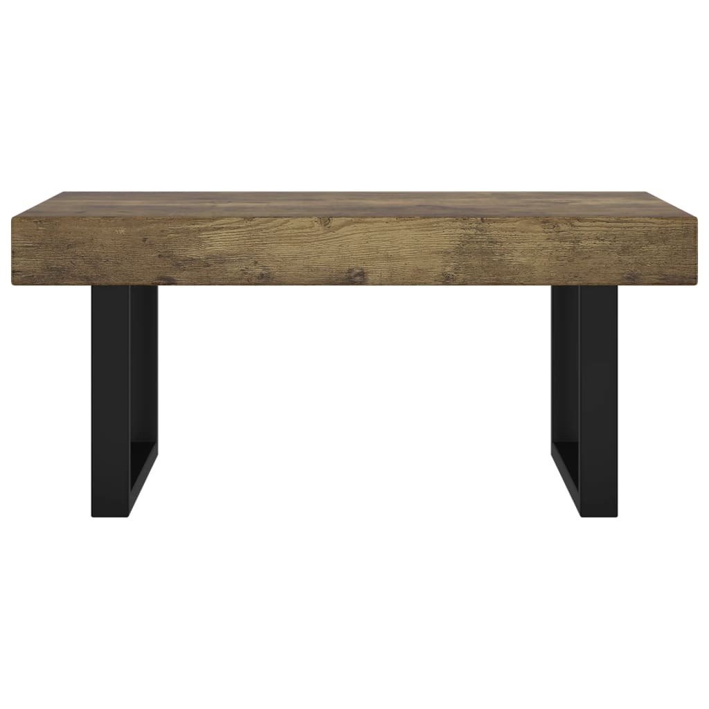 Mesa de centro 90x45x40 cm MDF e ferro castanho-escuro e preto