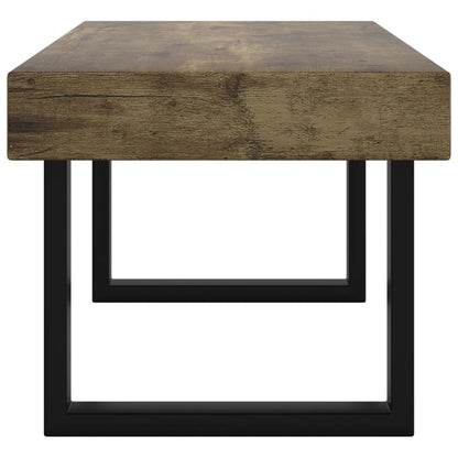 Mesa de centro 90x45x40 cm MDF e ferro castanho-escuro e preto