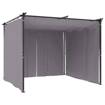 Gazebo com cortinas 3x3 m aço antracite