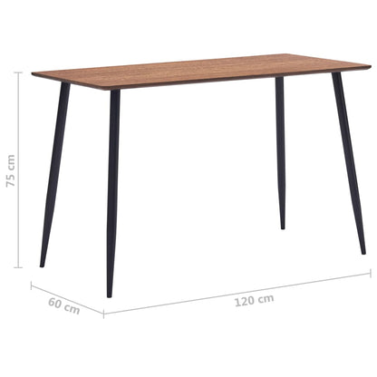 Mesa de jantar 120x60x75 cm MDF castanho