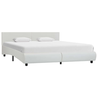 Estrutura de cama em couro artificial 180x200 cm branco