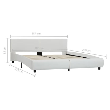 Estrutura de cama em couro artificial 180x200 cm branco