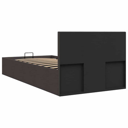 Cama hidráulica c/ arrumação 100x200cm tecido cinza-escuro