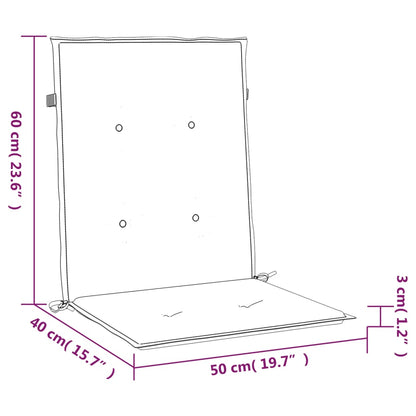 Almofadões lombares p/ cadeiras de jardim 2pcs oxford cinza