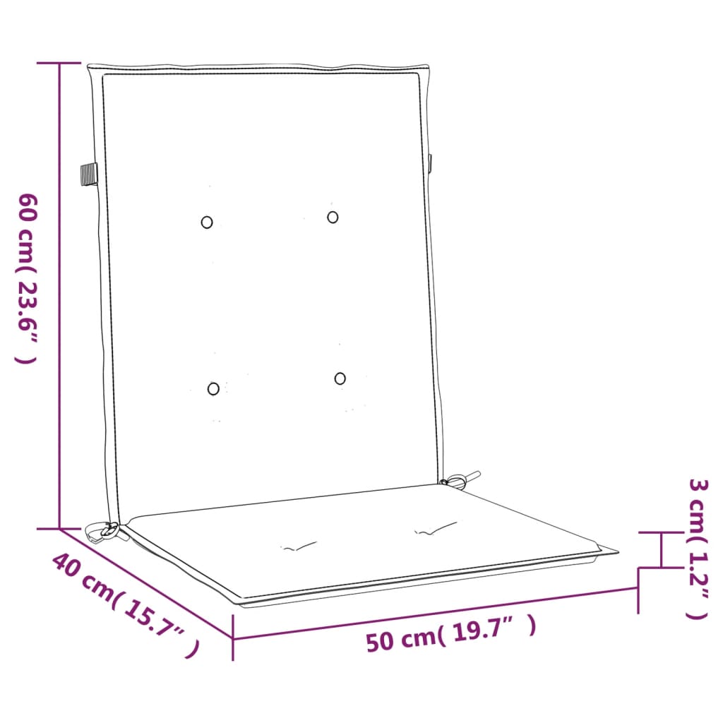 Almofadões lombares p/ cadeiras de jardim 2pcs oxford creme