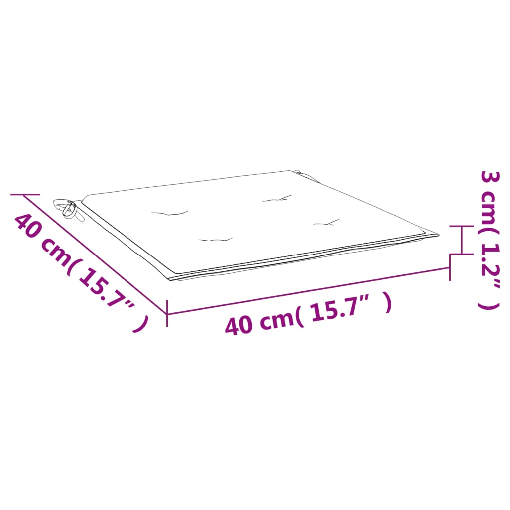 Almofadões p/ cadeiras jardim 4pcs 40x40x3 cm oxford antracite