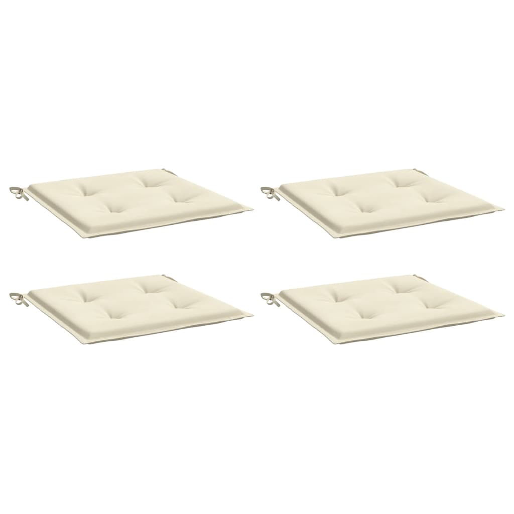 Almofadões p/ cadeiras jardim 4pcs 40x40x3 cm oxford cor creme