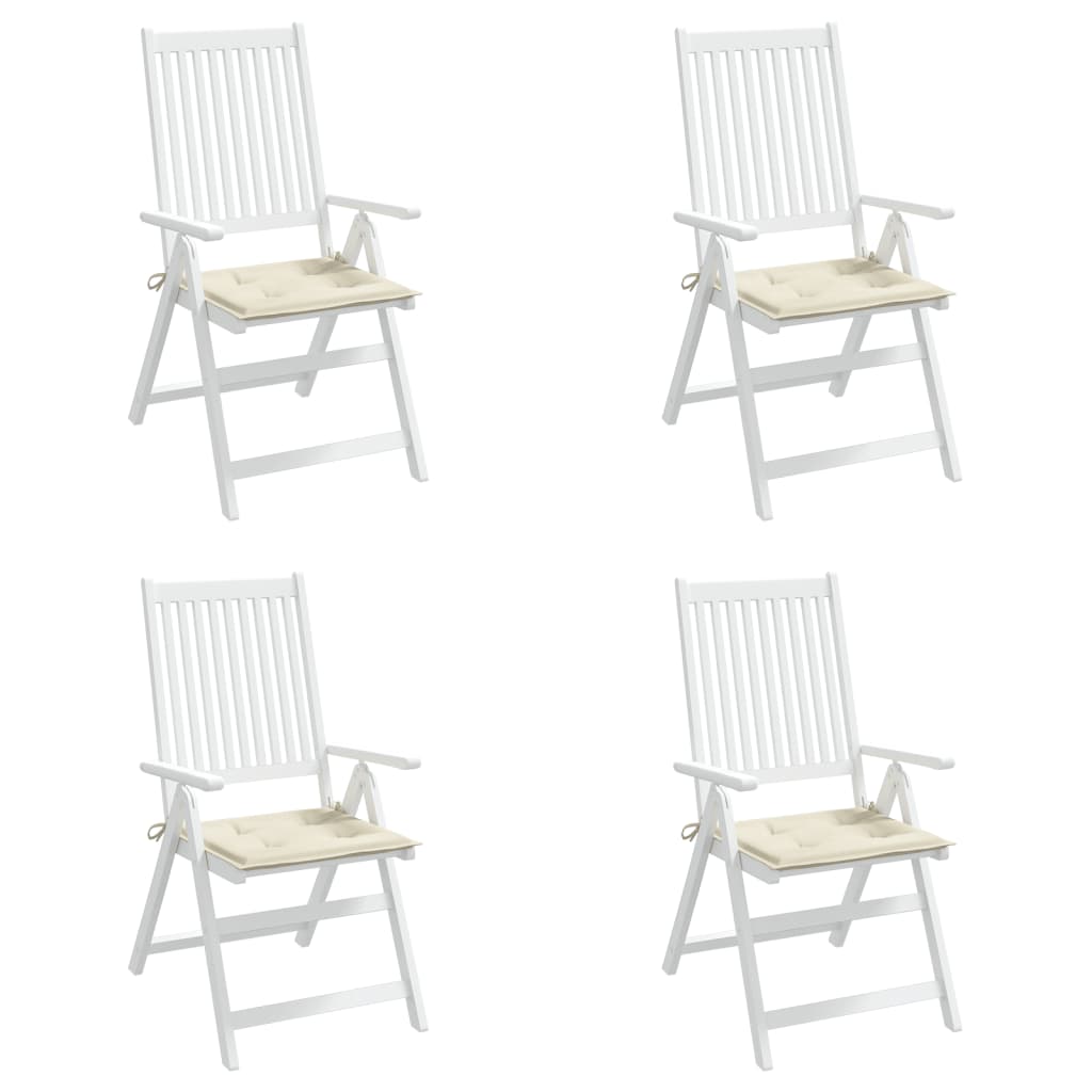 Almofadões p/ cadeiras jardim 4pcs 40x40x3 cm oxford cor creme