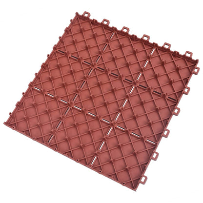 Ladrilhos de terraço 10 pcs 30,5x30,5 cm plástico vermelho