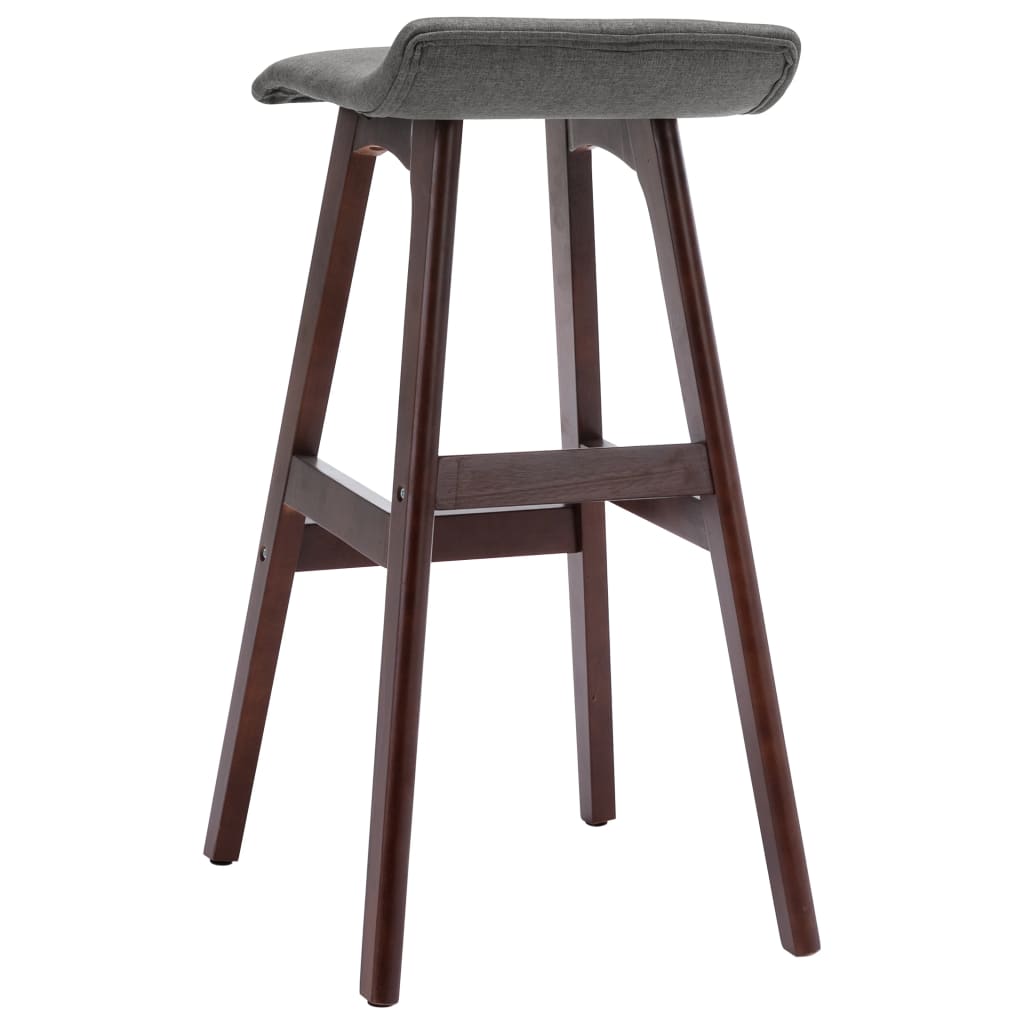 Cadeiras de bar 2 pcs tecido cinzento-escuro