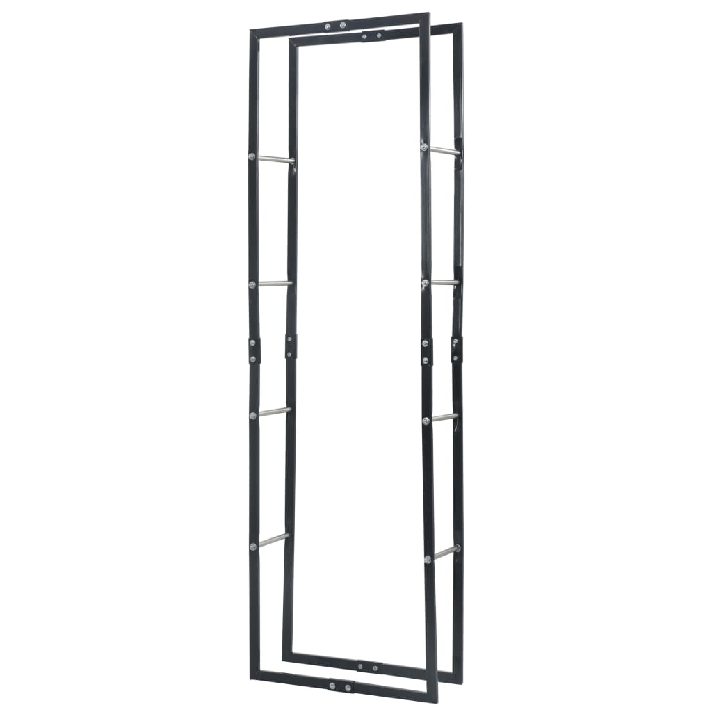 Suporte para lenha 60x25x200 cm aço preto