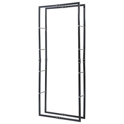 Suporte para lenha 80x25x200 cm aço preto