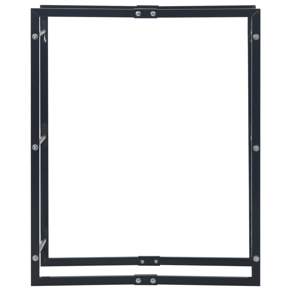 Suporte para lenha 80x25x100 cm aço preto