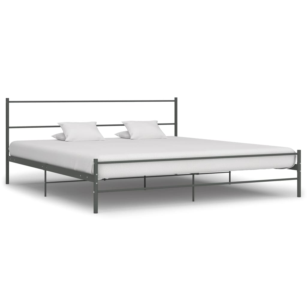 Estrutura de cama 200x200 cm metal cinzento