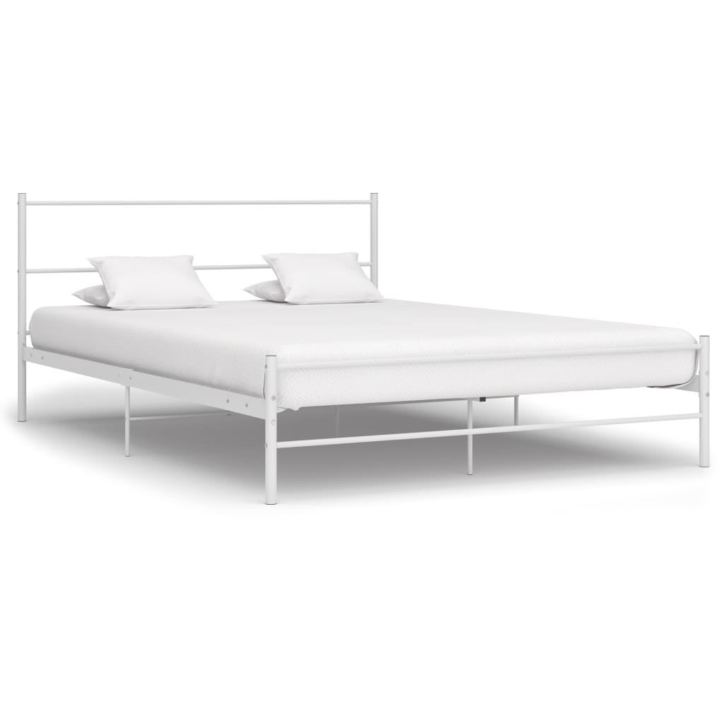 Estrutura de cama em metal branco 140x200 cm