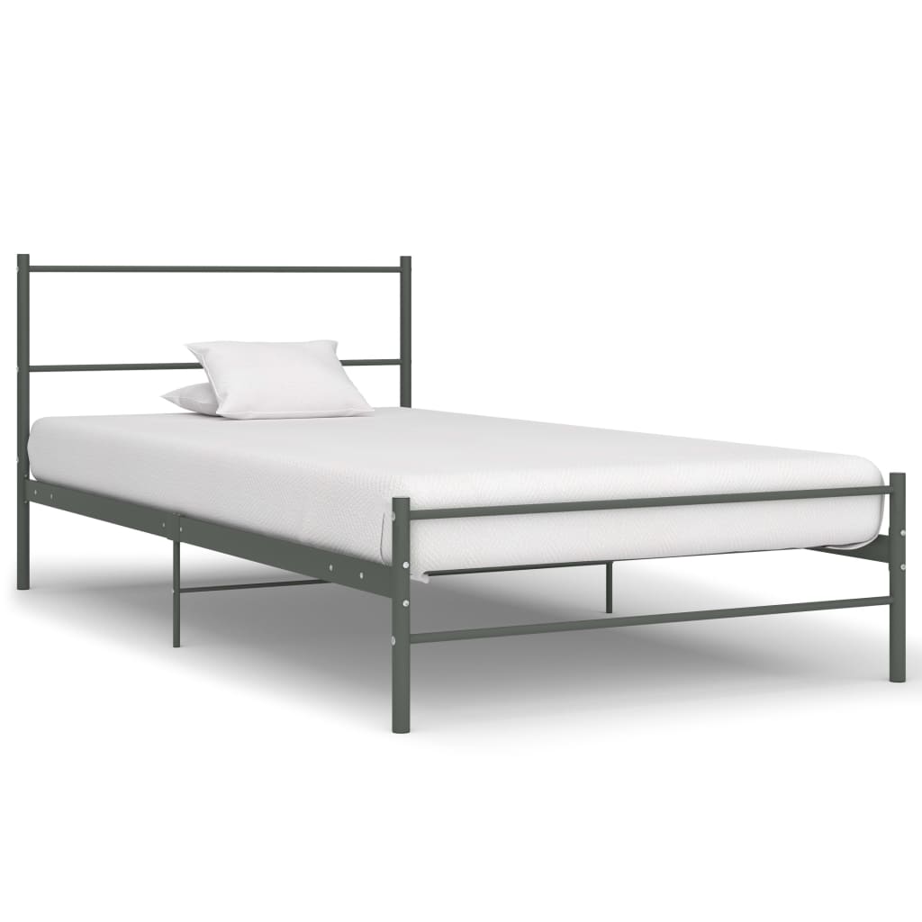 Estrutura de cama 90x200 cm metal cinzento