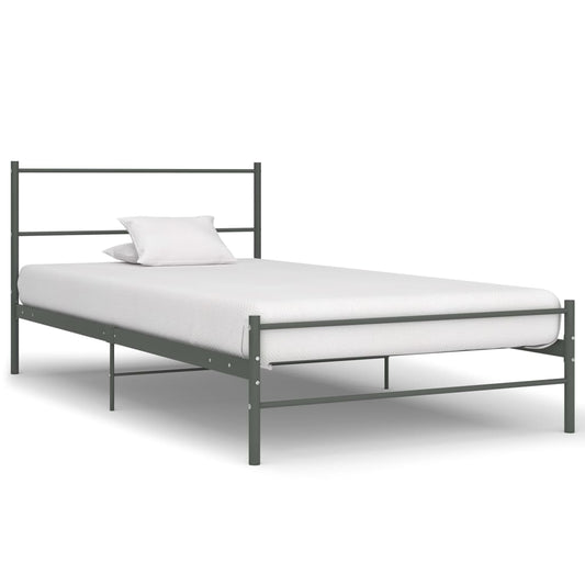 Estrutura de cama 90x200 cm metal cinzento