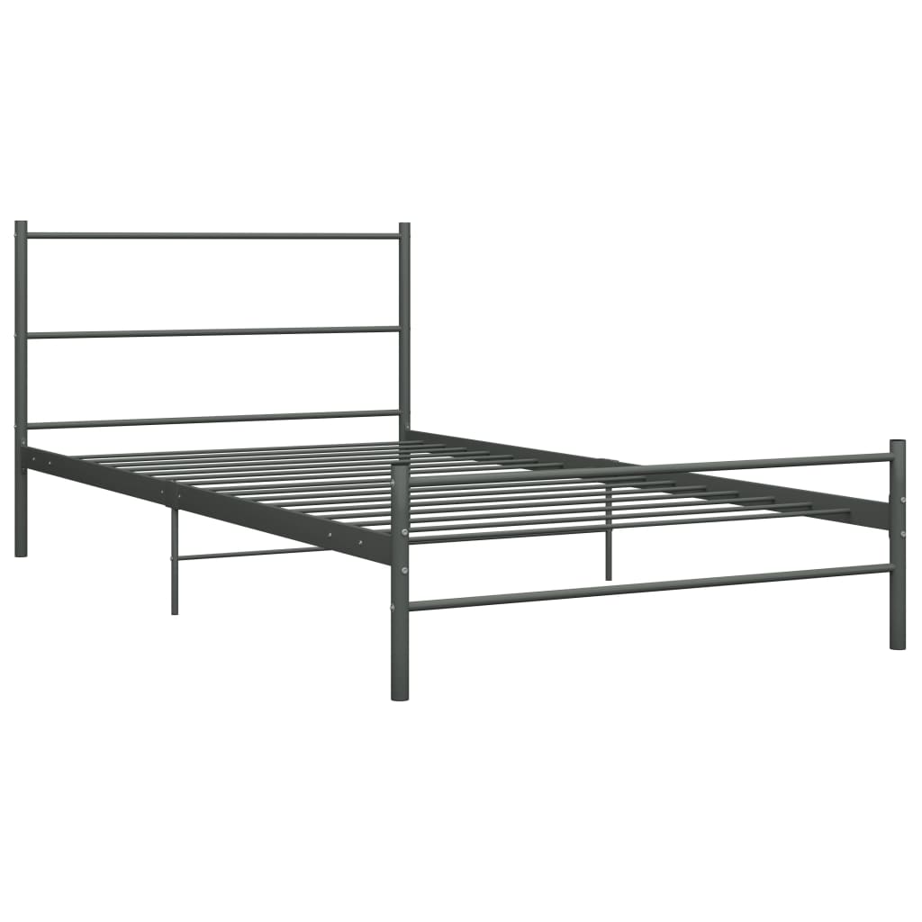 Estrutura de cama 90x200 cm metal cinzento