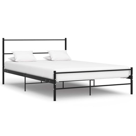 Estrutura de cama em metal preto 140x200 cm