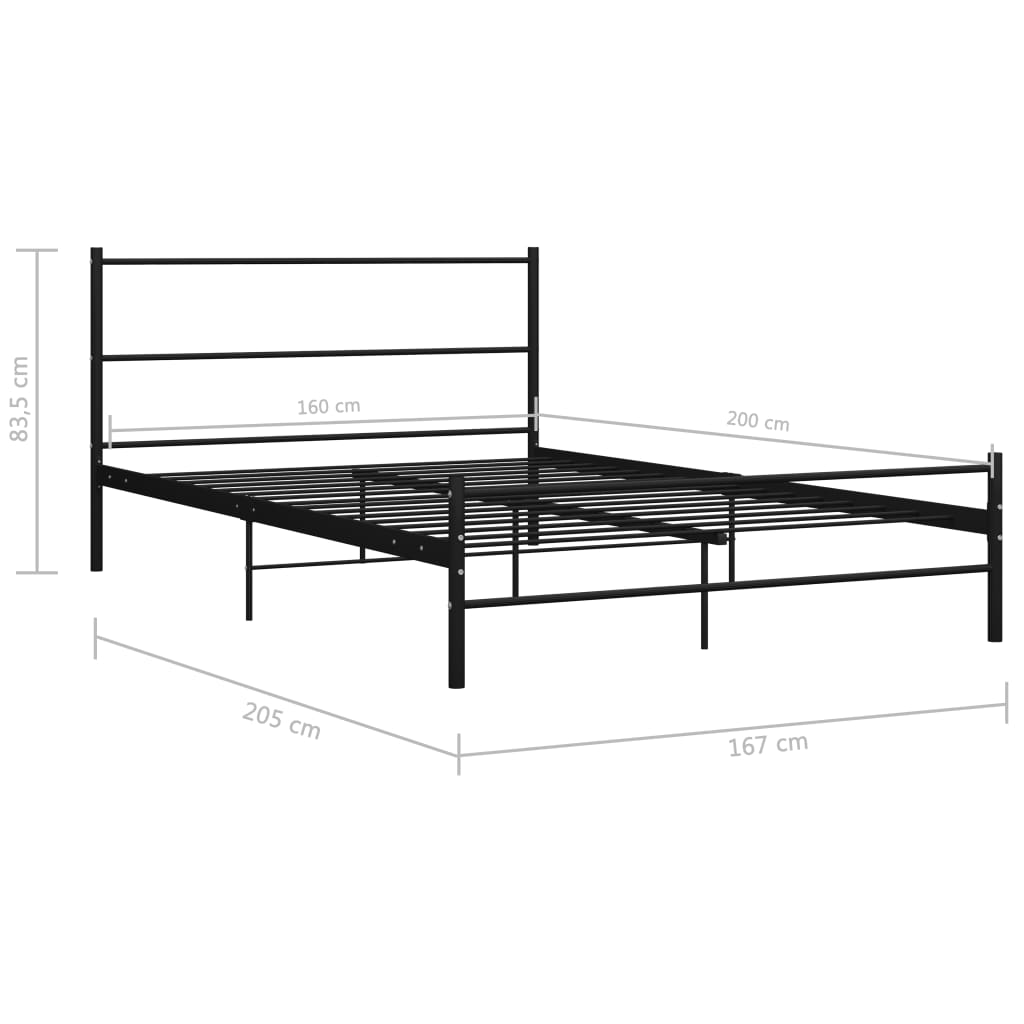 Estrutura de cama 160x200 cm metal preto