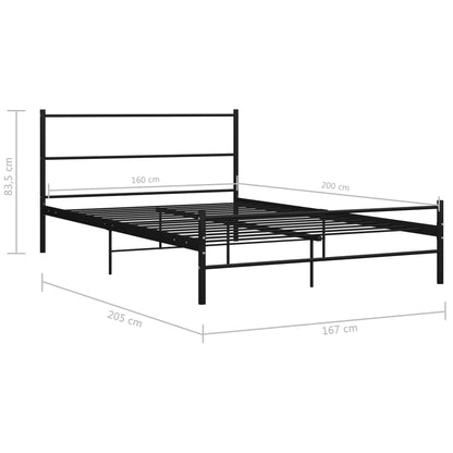 Estrutura de cama 160x200 cm metal preto