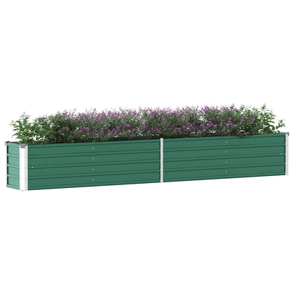 Canteiro elevado de jardim aço galvanizado 320x40x45cm verde