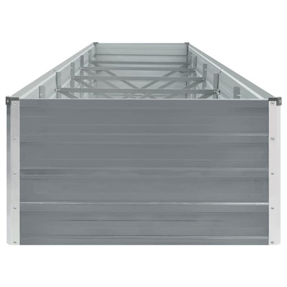 Canteiro elevado de jardim aço galvanizado 480x80x45cm cinzento