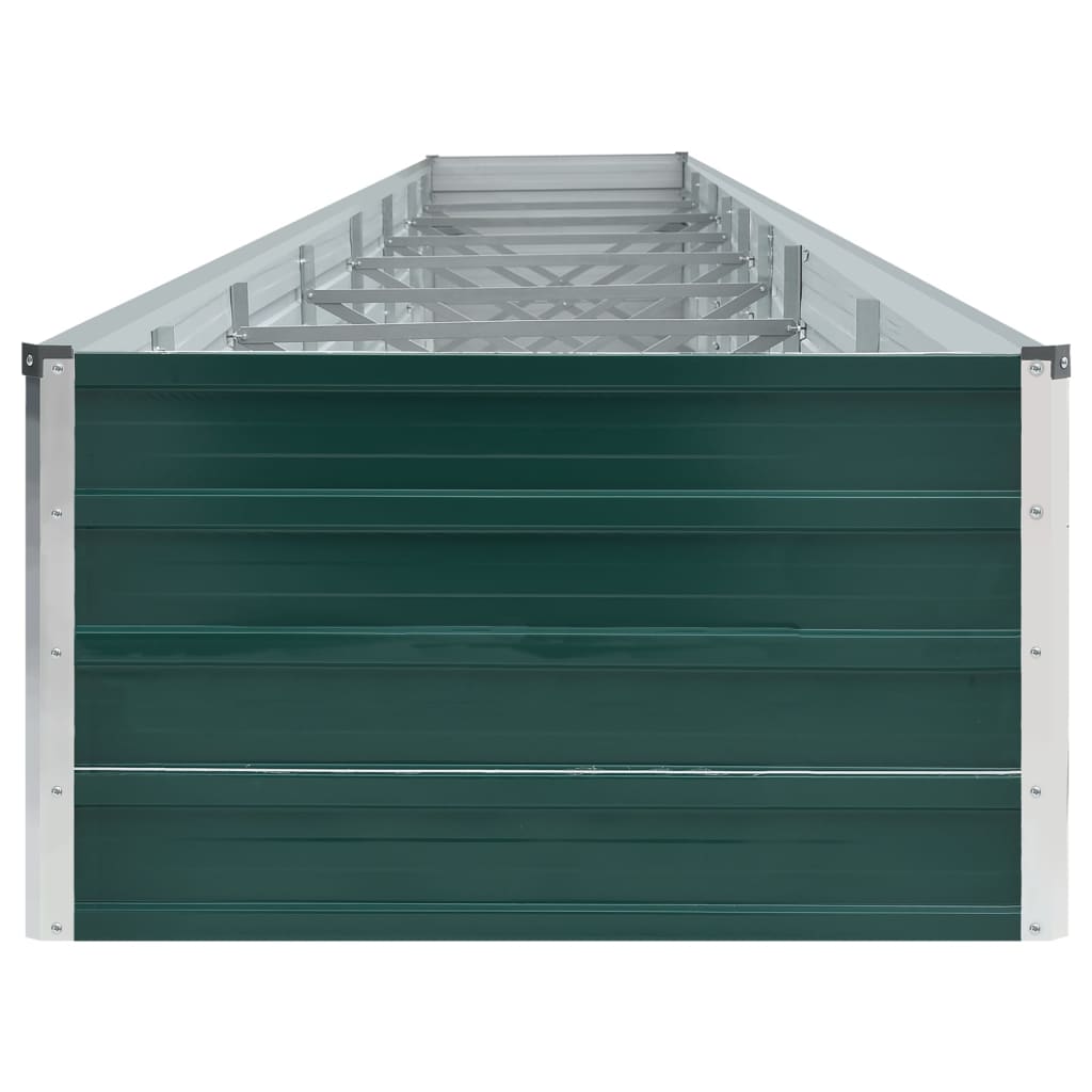 Canteiro elevado de jardim aço galvanizado 600x80x45 cm verde