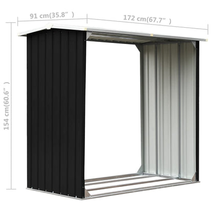 Abrigo para arrumação de troncos aço 172x91x154 cm antracite