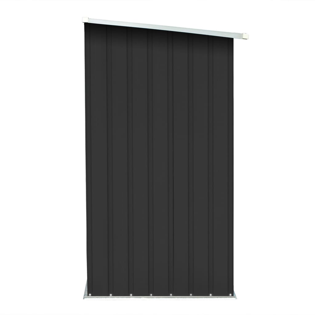 Abrigo arrumação de troncos jardim aço 163x83x154cm antracite