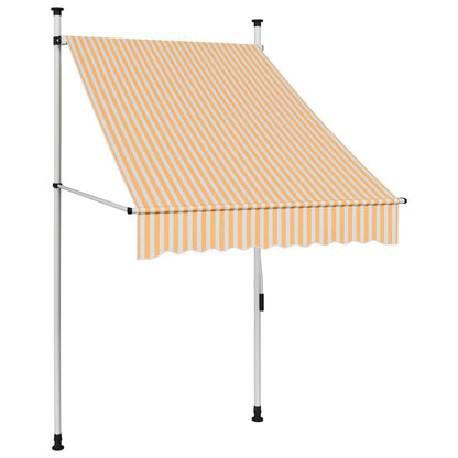 Toldo retrátil manual 100 cm riscas laranja e branco