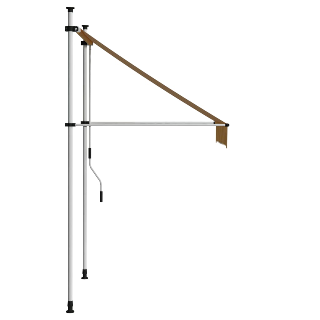 Toldo retrátil manual 100 cm riscas laranja e branco