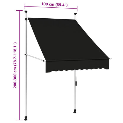 Toldo retrátil manual 100 cm antracite