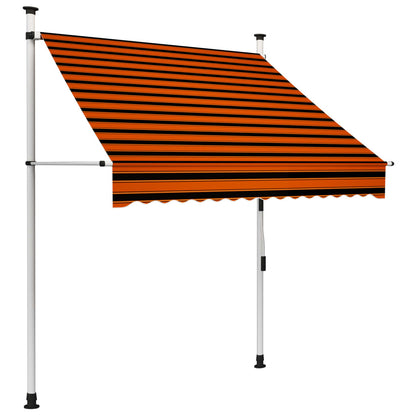 Toldo retrátil manual 150 cm laranja e castanho