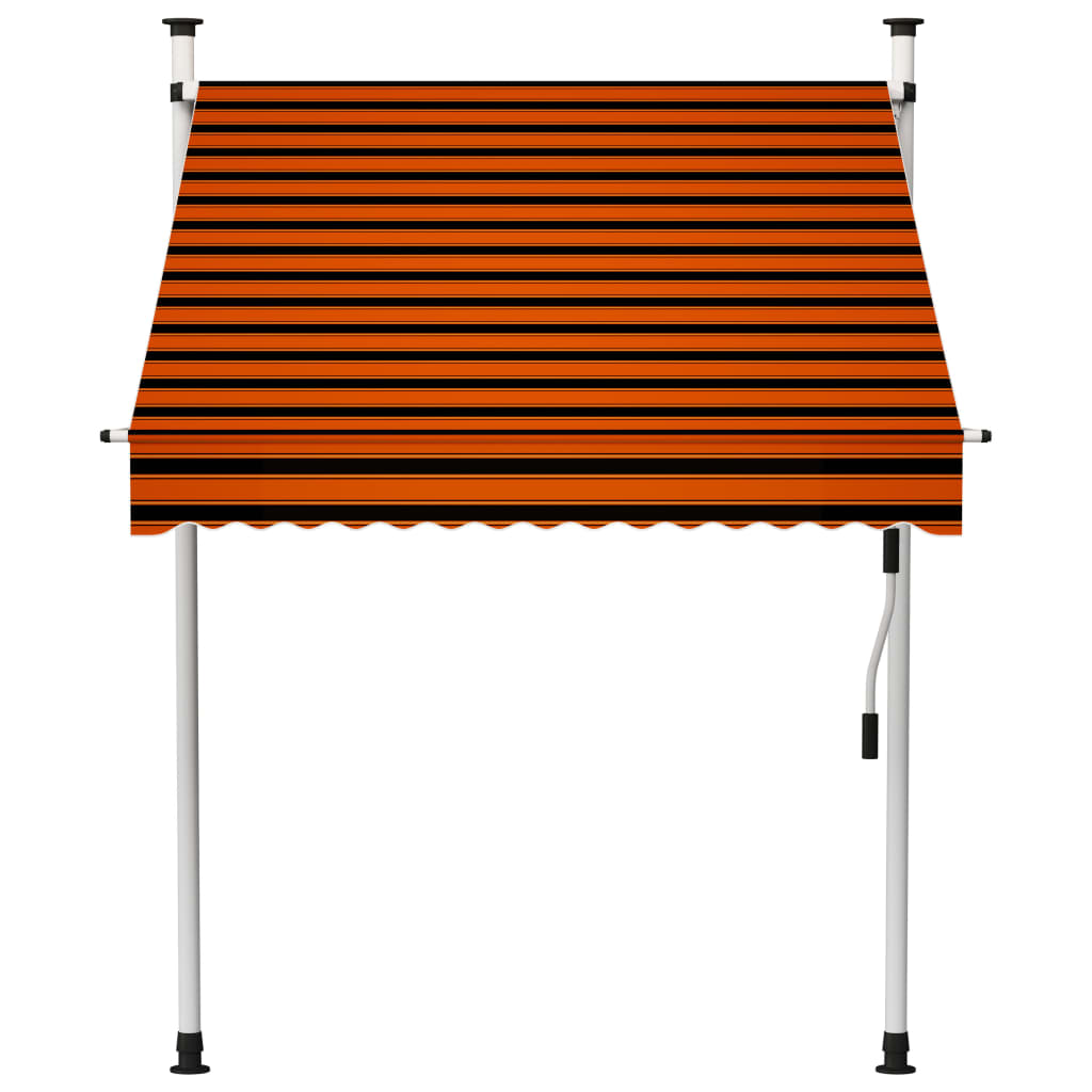 Toldo retrátil manual 150 cm laranja e castanho