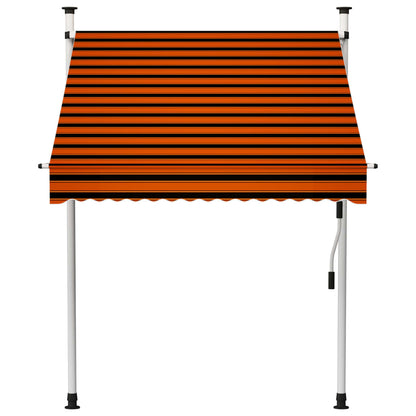 Toldo retrátil manual 150 cm laranja e castanho