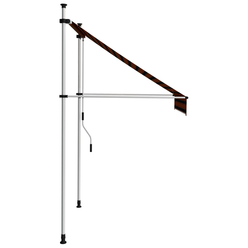 Toldo retrátil manual 150 cm laranja e castanho