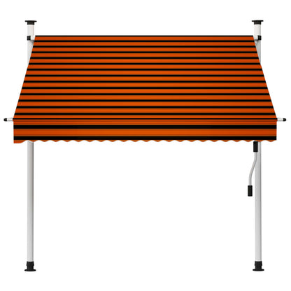 Toldo retrátil manual 200 cm laranja e castanho