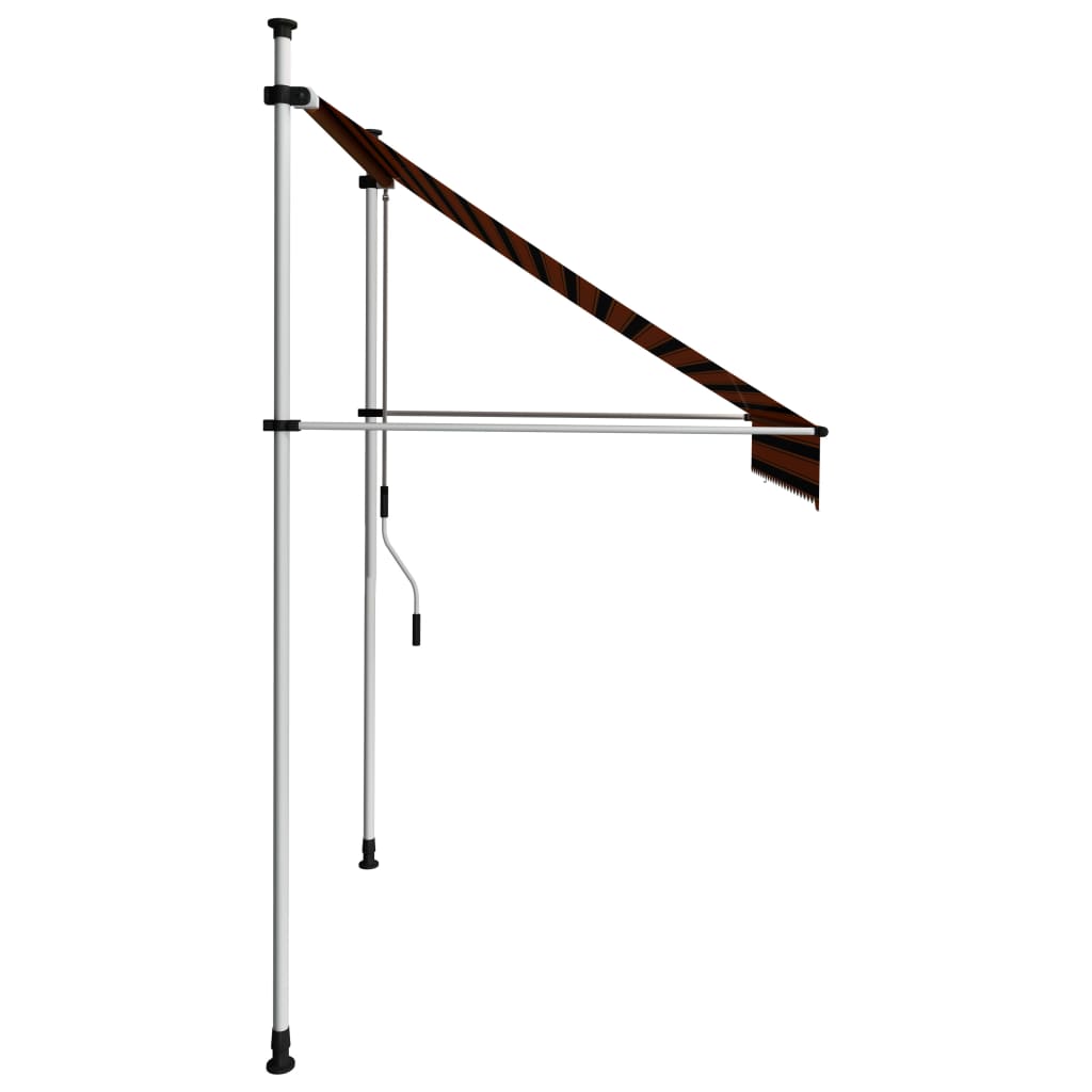 Toldo retrátil manual 200 cm laranja e castanho