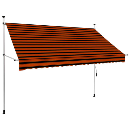 Toldo retrátil manual 250 cm laranja e castanho