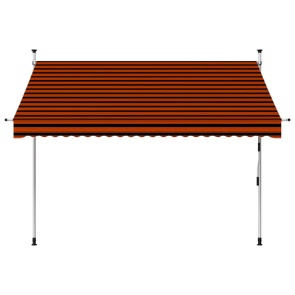 Toldo retrátil manual 250 cm laranja e castanho